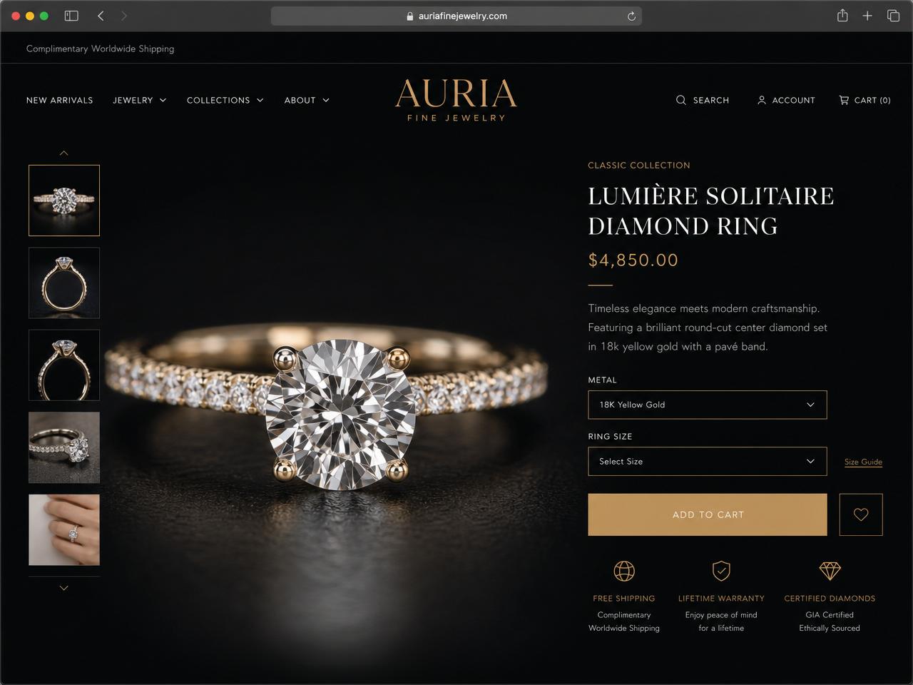 Jewelry product page