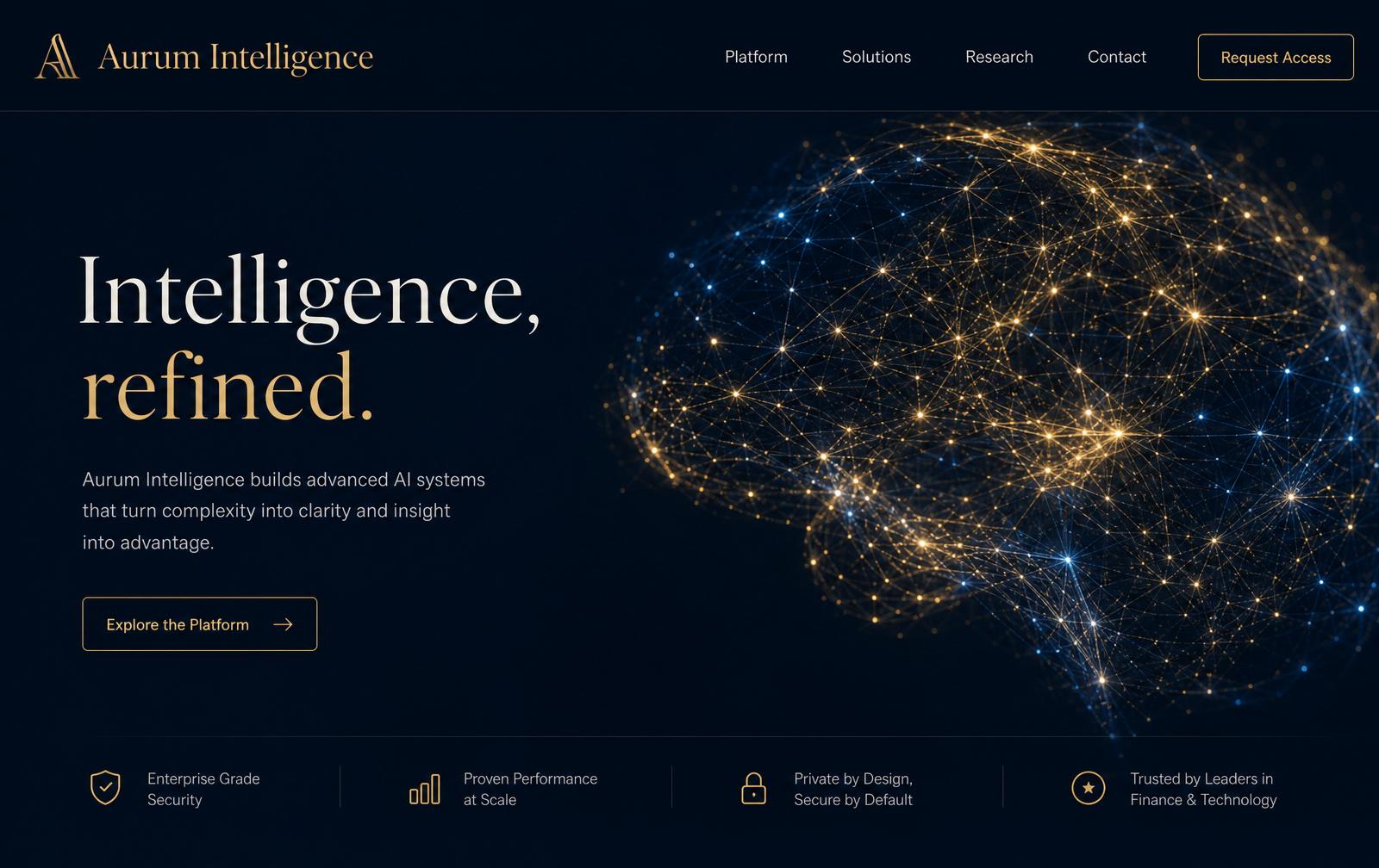 Aurum Intelligence — web design preview