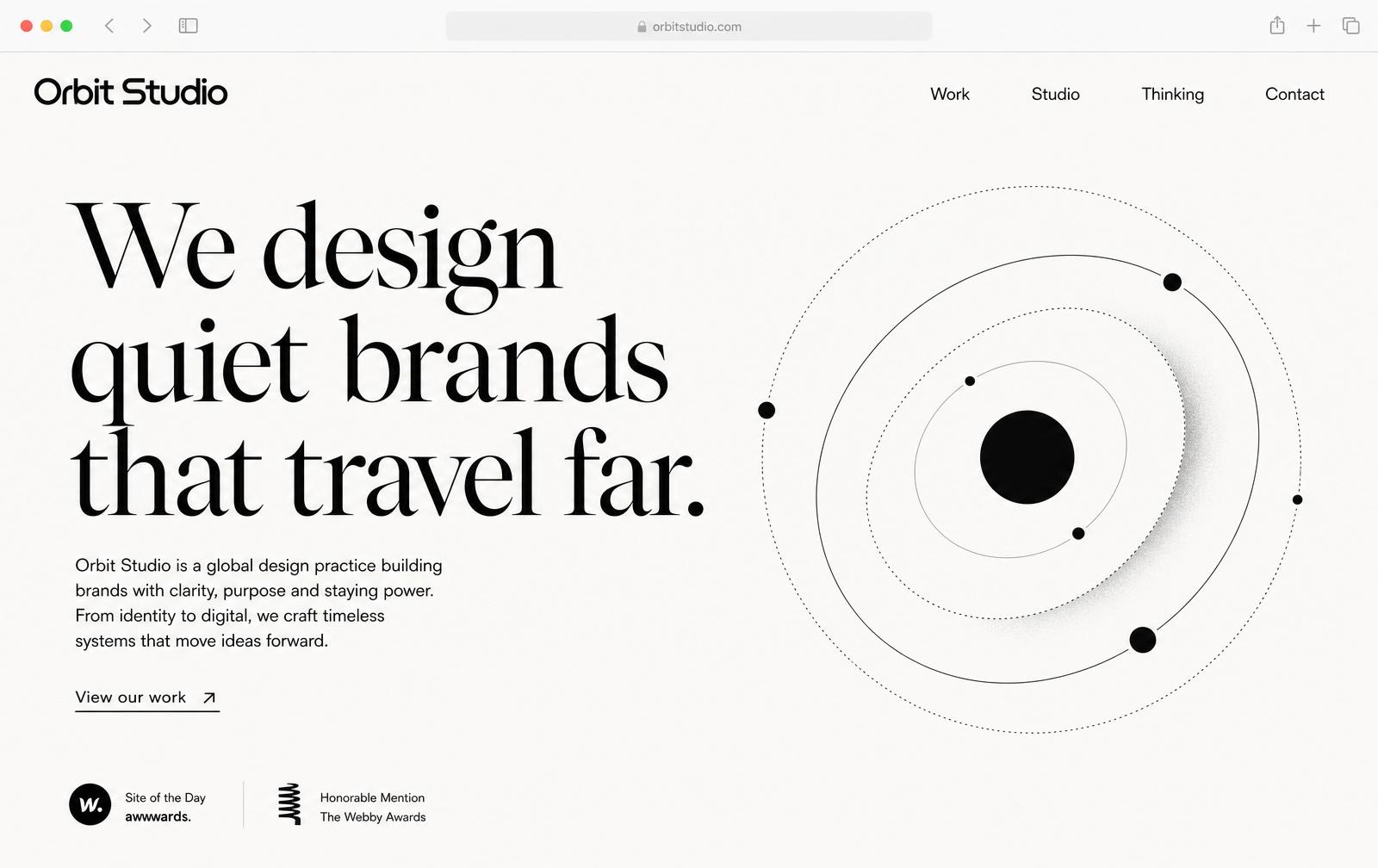 Orbit Studio — web design preview