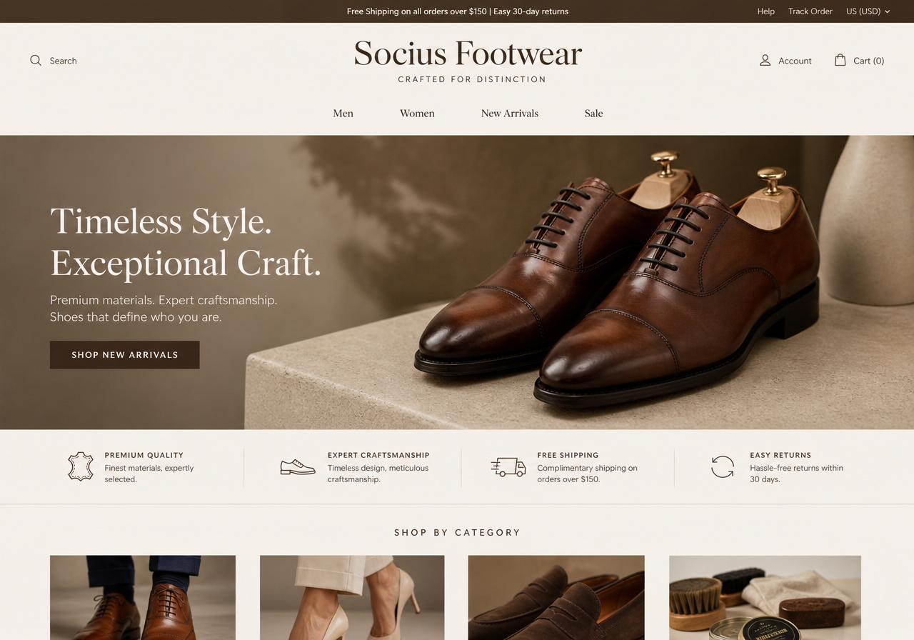Socius Footwear — Shoe store — e-commerce