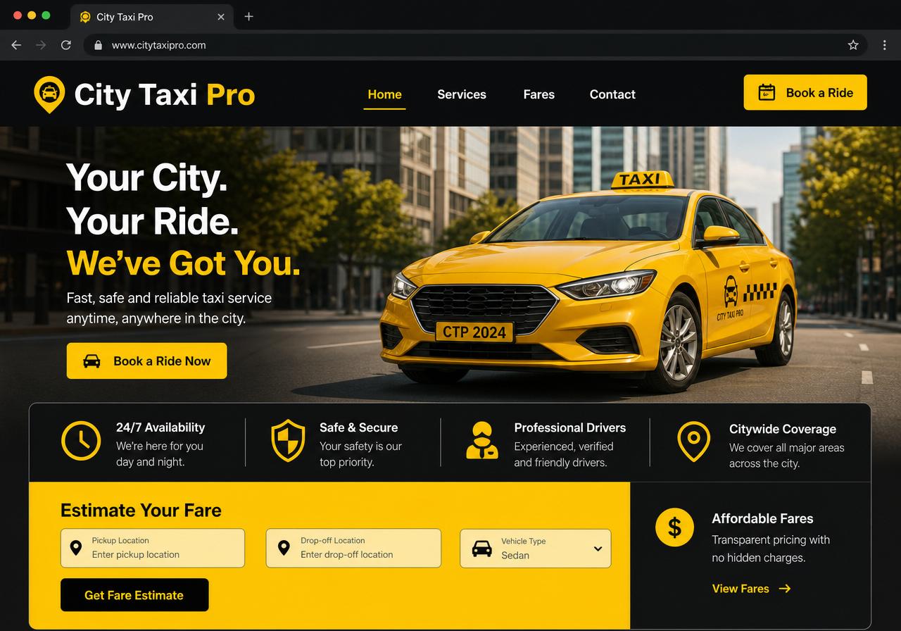 City Taxi Pro — Taxi company — booking platform